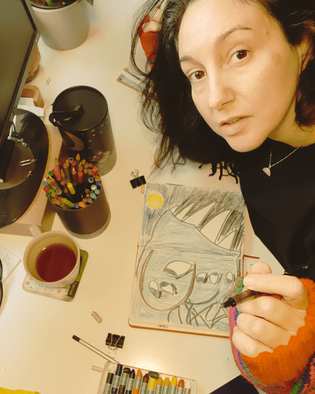 diario terapéutico abierto con un dibujo